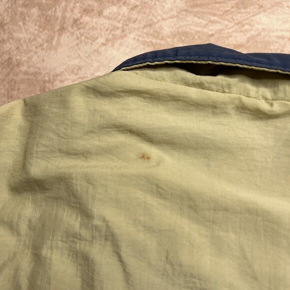 Vintage 90s King Louie Windbreaker Jacket Zip Up Tan Center Stripe Retro Utility - Picture 8 of 9